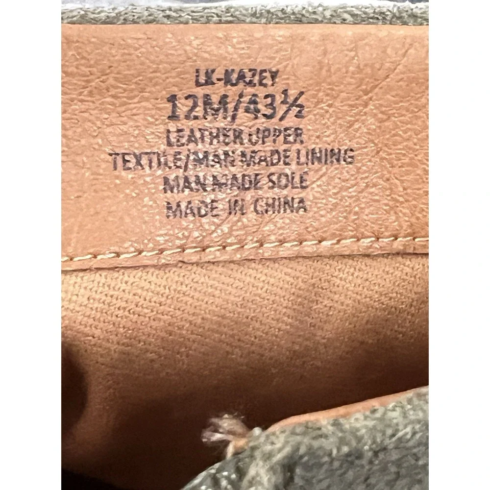 Lucky Brand Kazey Womens Size 12M Green Suede Ankle Boots Square Toe Side Zip